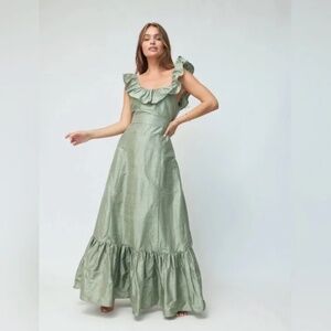 Over The Moon- Louise New York Camille Dress in Sage